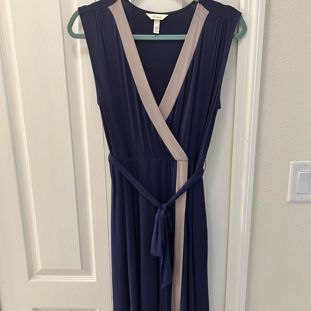 Soma Navy and Beige Dress